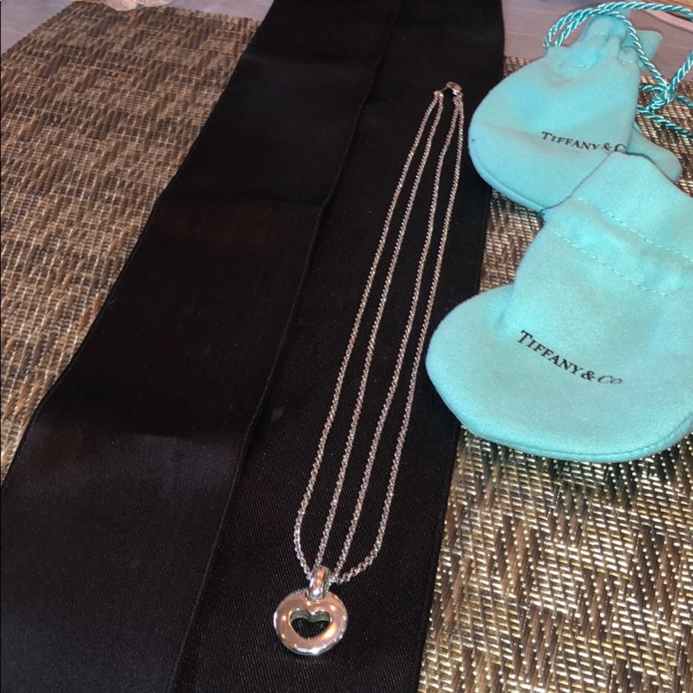 Tiffany &co open heart necklace